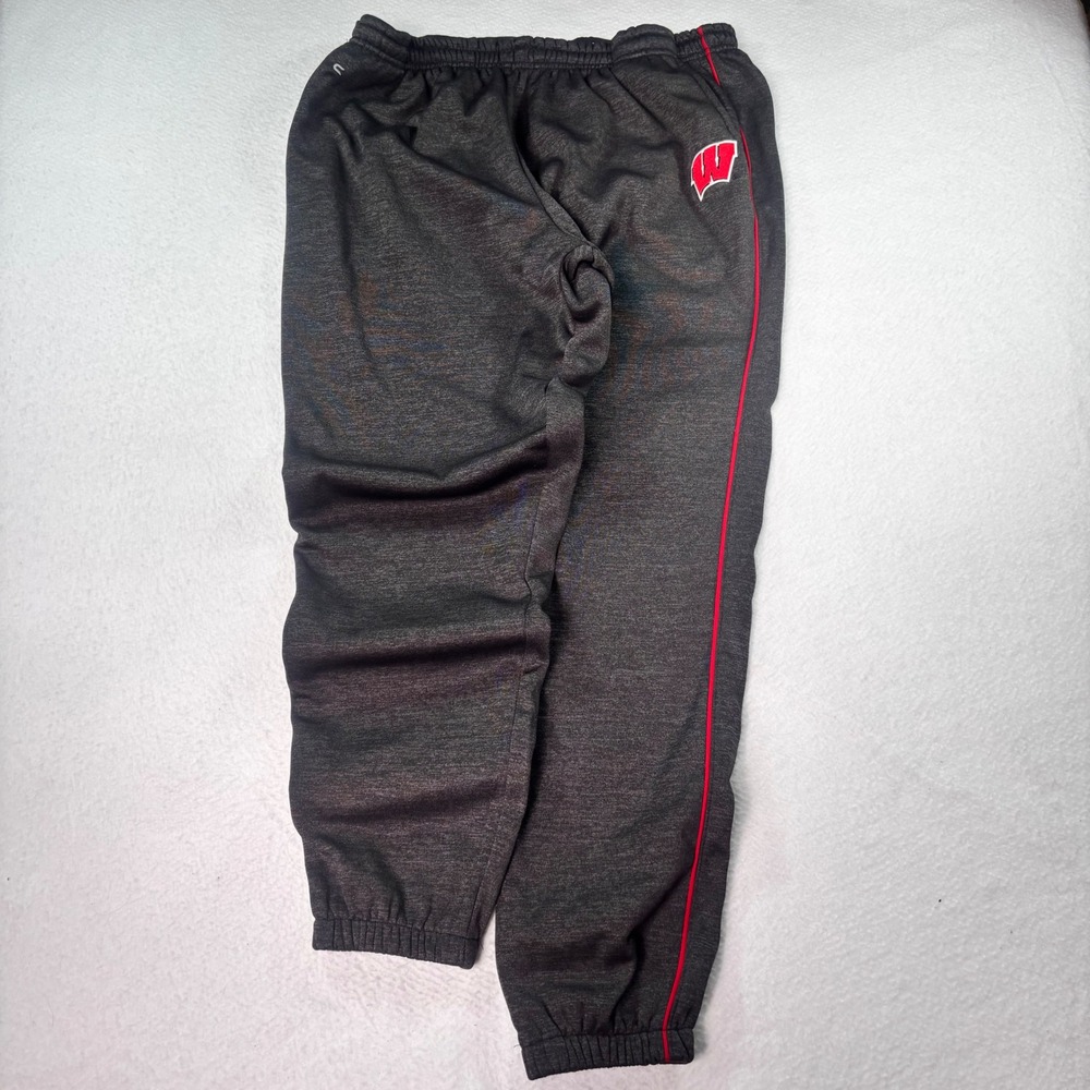 Wisconsin Badgers Colosseum Jogger Sweatpants Mens XXL Gray NCAA Athletic Pants